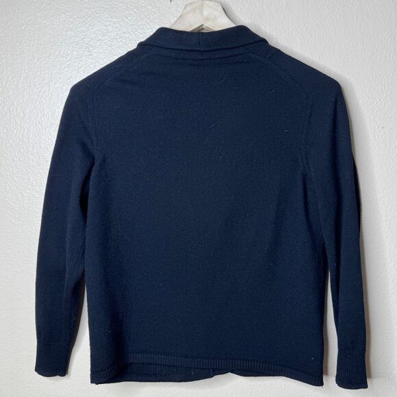 El Corte Ingles Sweater Women's Medium Black Cardigan Collared Knitted Wool Vntg - Picture 7 of 7